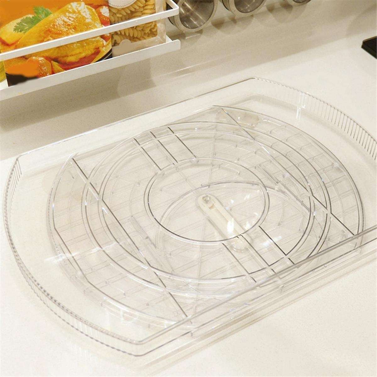 Turntable for Refrigerator, Square Turntable Organizer for Fridge Cabinet, Pantry, 1 Pack - Clear