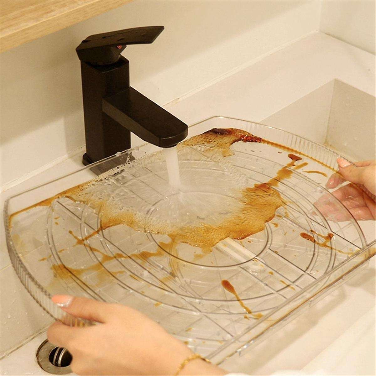 Turntable for Refrigerator, Square Turntable Organizer for Fridge Cabinet, Pantry, 1 Pack - Clear