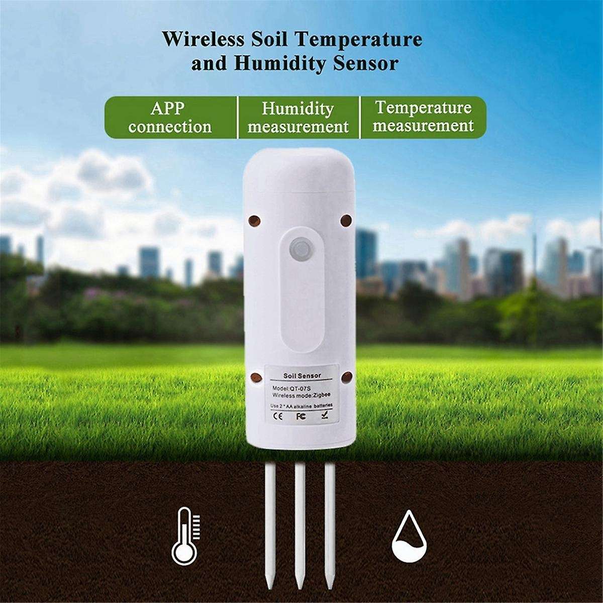 Tuya /Bee Wireless Soil Humidity Sensor Intelligent Temperature Moisture Tester Mobilephone APP Real