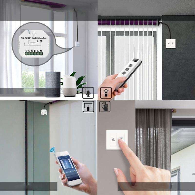 Tuya WiFi RF Roller Blind Shutter Curtain Switch Module for Electric Motor Sunscreen Works with Home