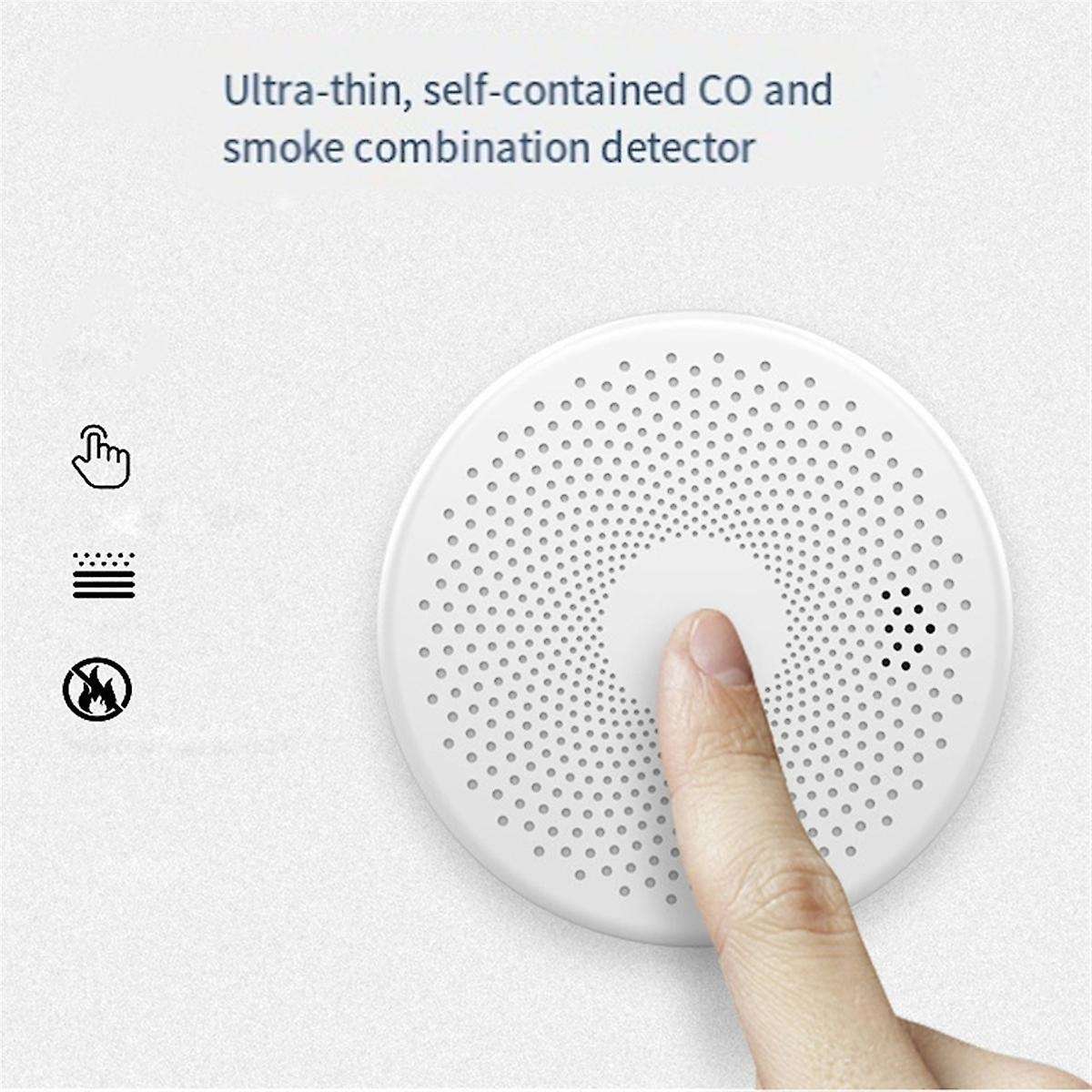 Tuya WiFi Carbon Monoxide Smoke Detector 2-In-1 Smoke Sensor Smart Life APP Control Fire Alarm Secur