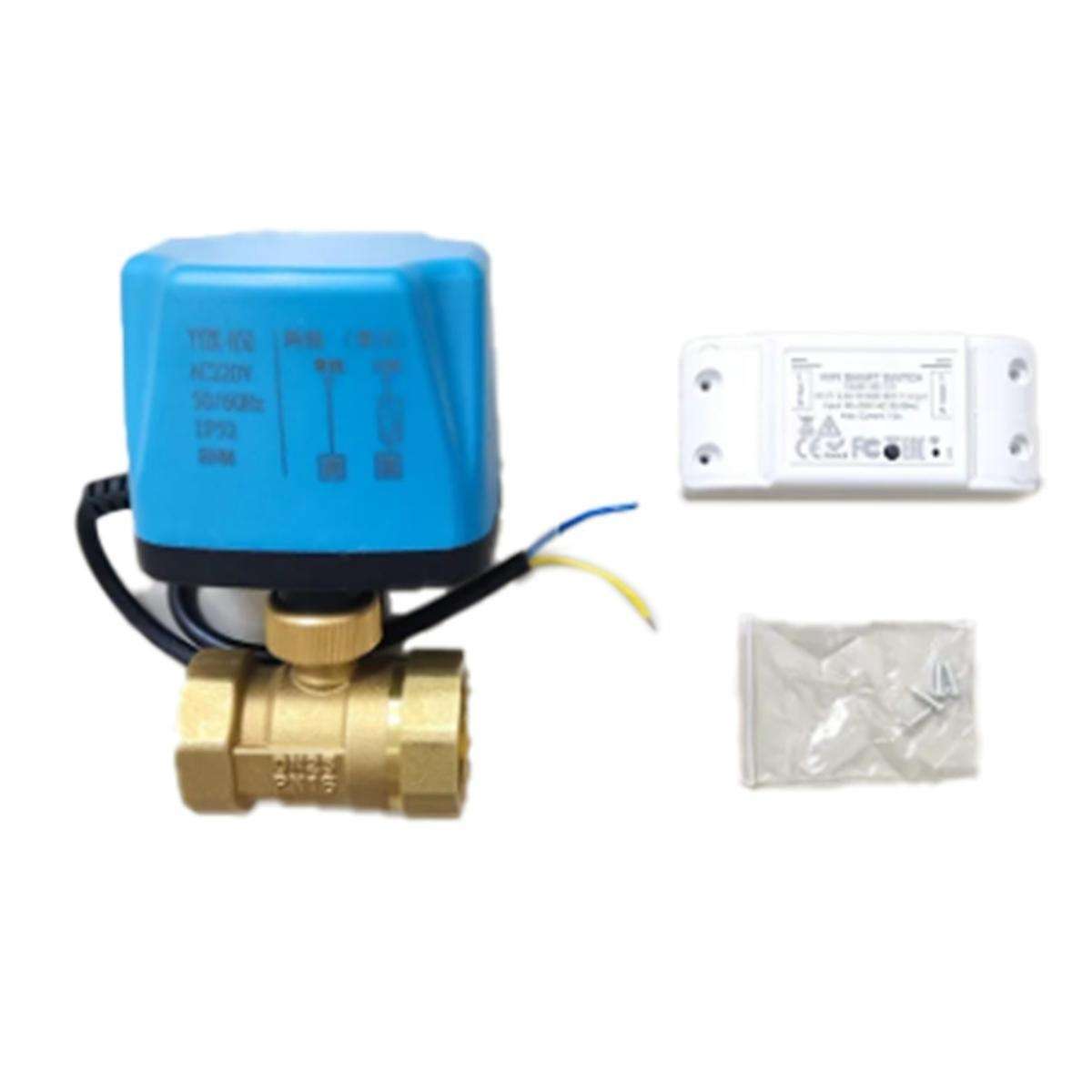Tuya Wifi Smart Motorized Ball Valve Timing Water Smart Switch Electric Valve with Smart Life for A