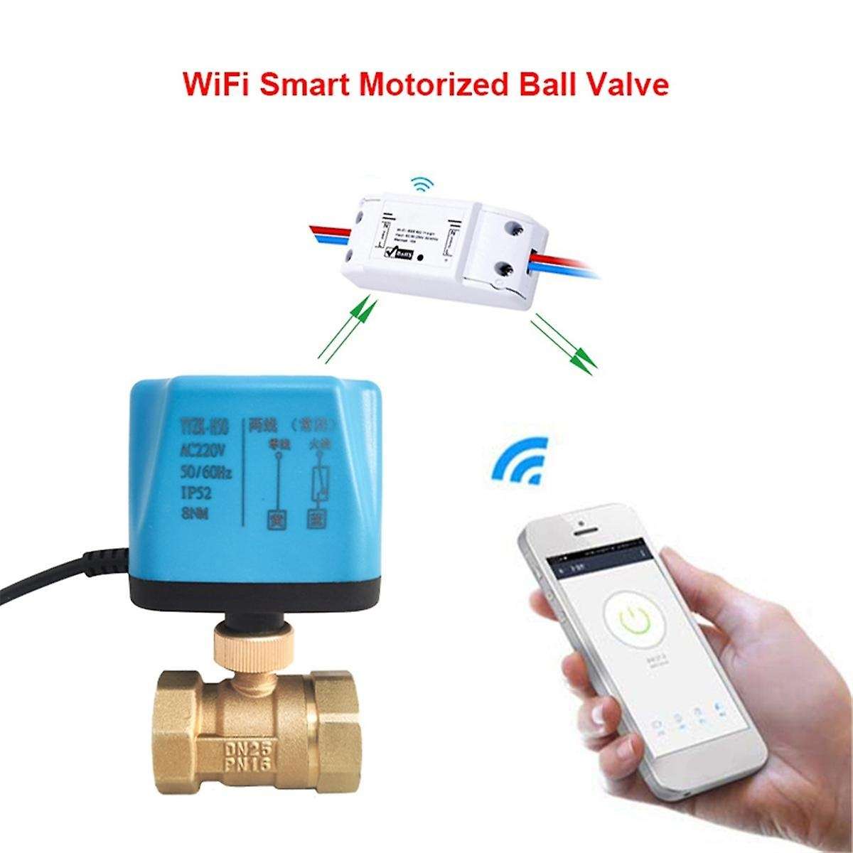 Tuya Wifi Smart Motorized Ball Valve Timing Water Smart Switch Electric Valve with Smart Life for A