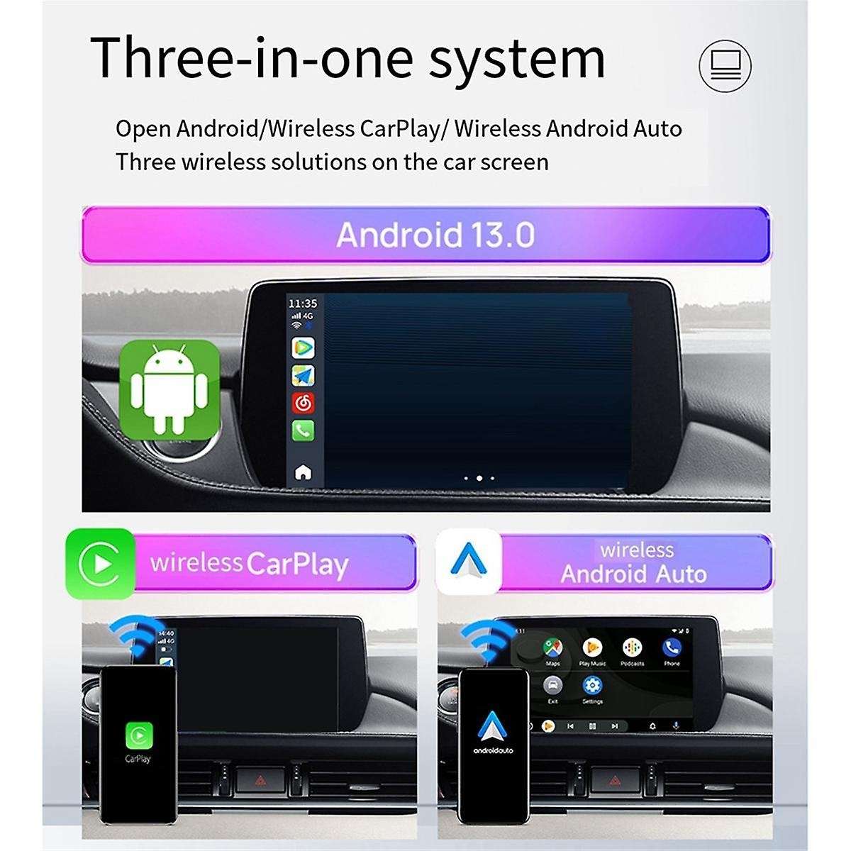 UHD TV Box Android 13.0 Qualcomm 8-Core Wireless CarPlay & Android Auto Adapter Support 4K HD Video