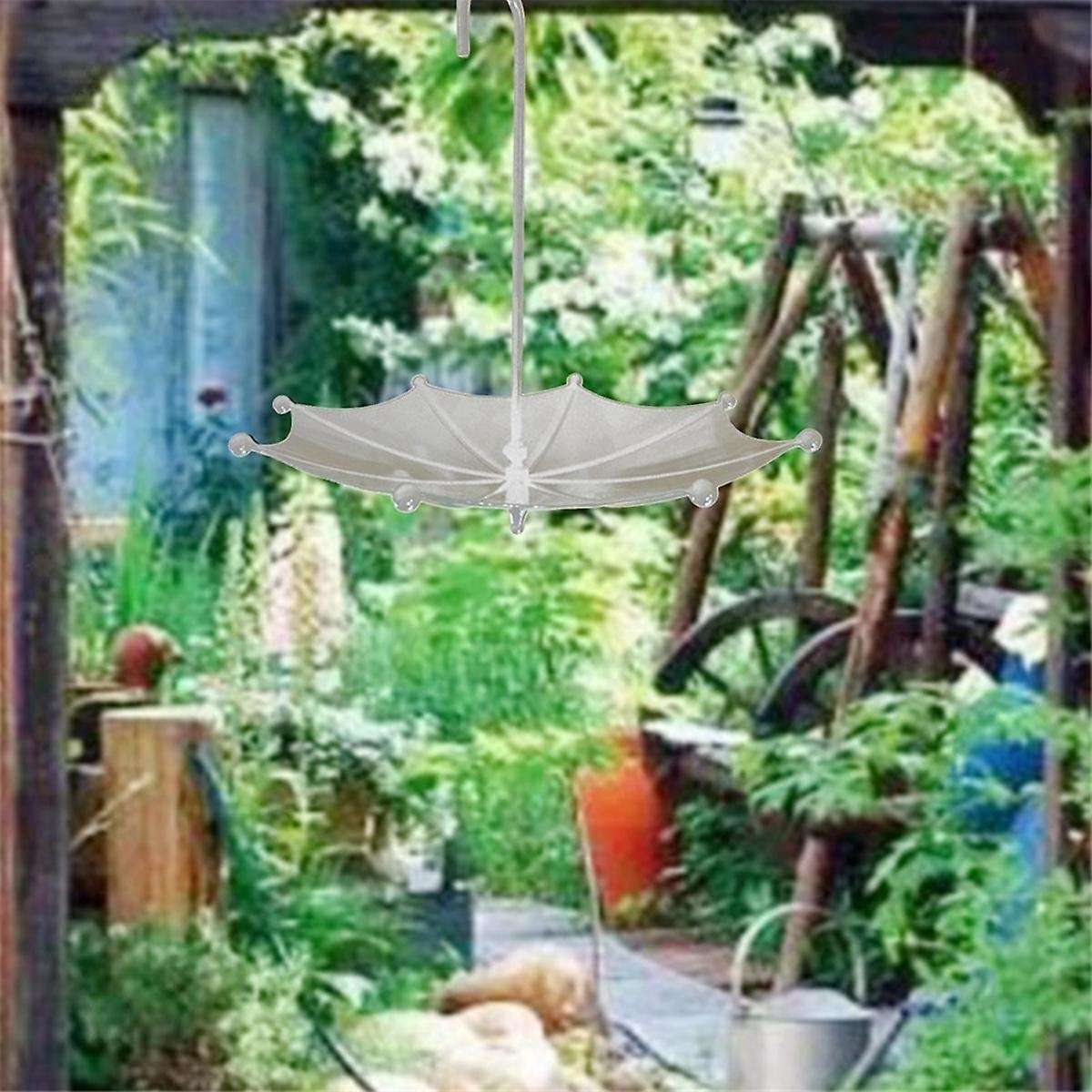 Umbrella Shaped Bird Feeder Hanging Tray, Umbrella Bird Trough Feeder for Outdoors, Umbrella Bird Fe