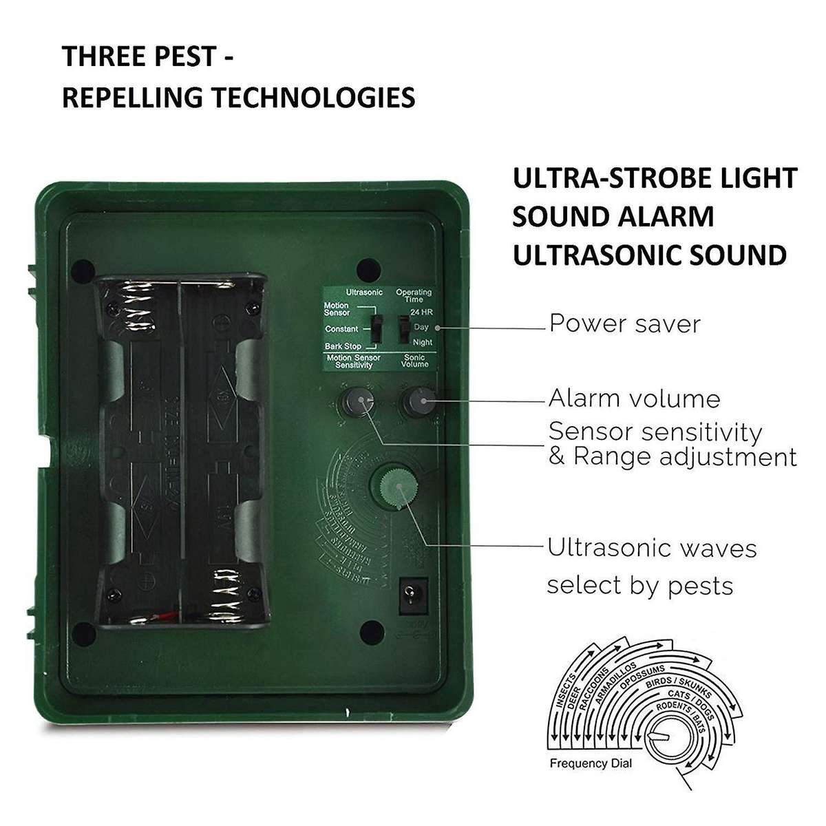 Ultrasonic Outdoor Animal Drive Strobe Led Light Repeller Drive Device with Remote Control for Deer,