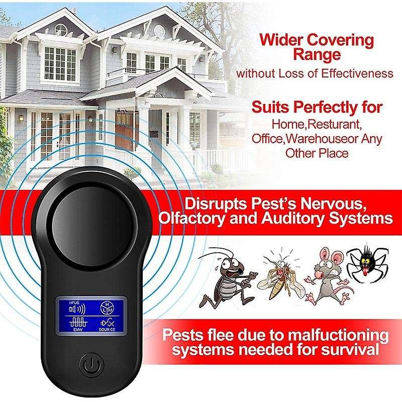 Ultrasonic Pest Repeller Indoor in Pest Anti with LCD Screen UK Plug