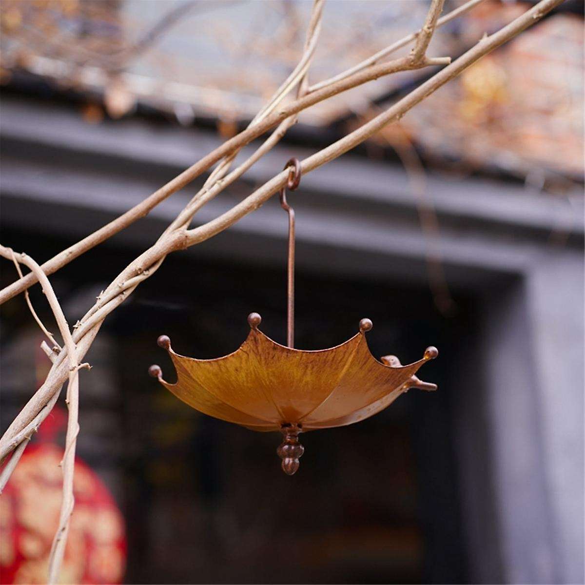 Umbrella-Shaped Bird Trough,Hanging Bird Feeder Tray for Outdoors Metal Bird Bath Pond or Drinker