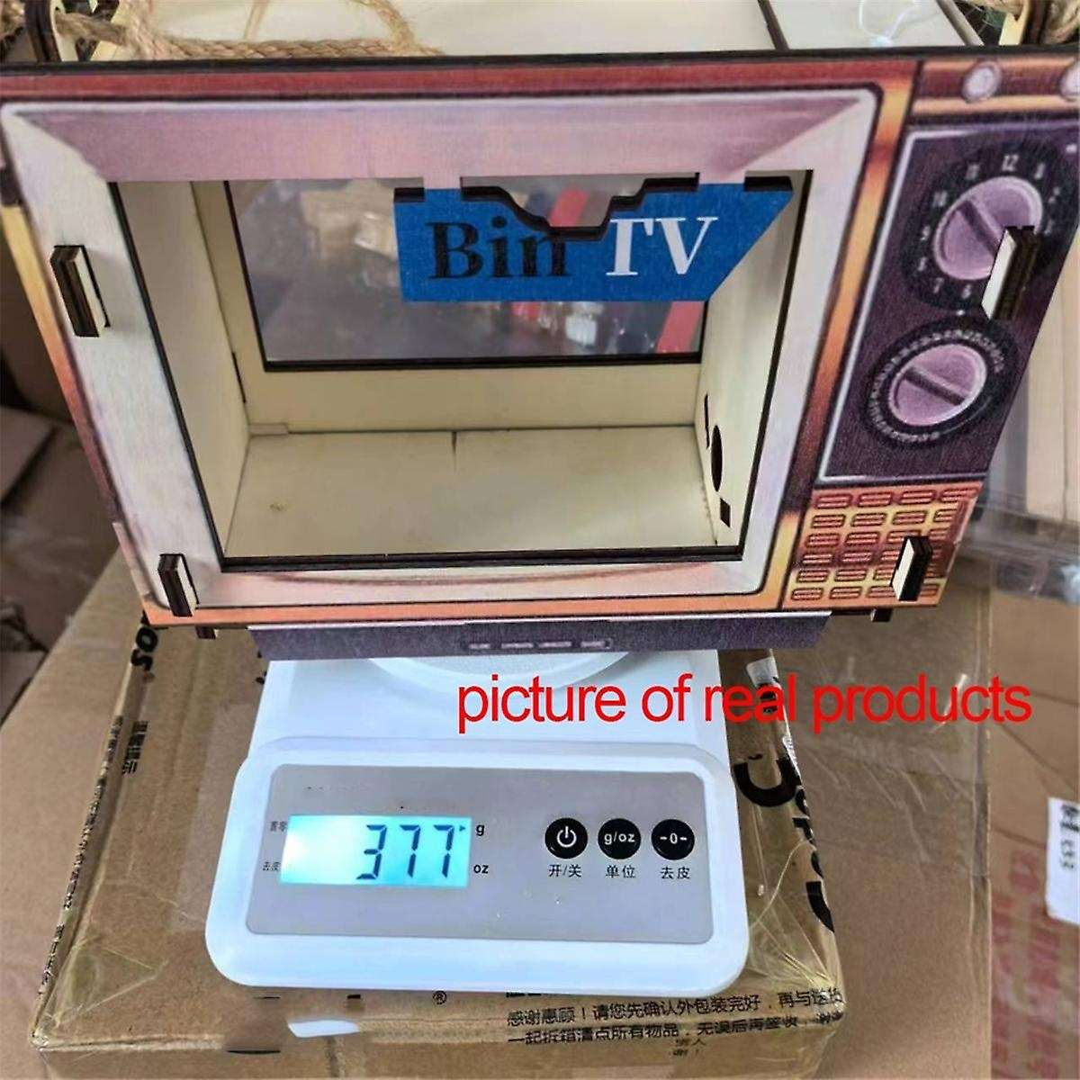 Unique TV Shaped Bird Feeder Wooden Large Capacity Handmade Wild Birds Feeder Weatherproof Bird Feed