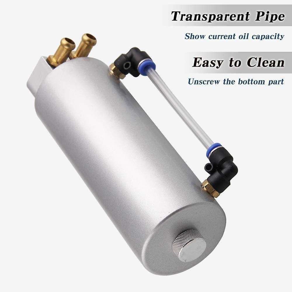 Univarsal Aluminum Car Oil Catch Tank Can Kit 450ML - Silver