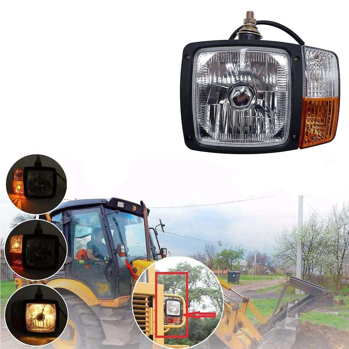 Universal LED Turn Signal Indicator Work Light Headlights,for Tractor Trailer Excavator Truck Right