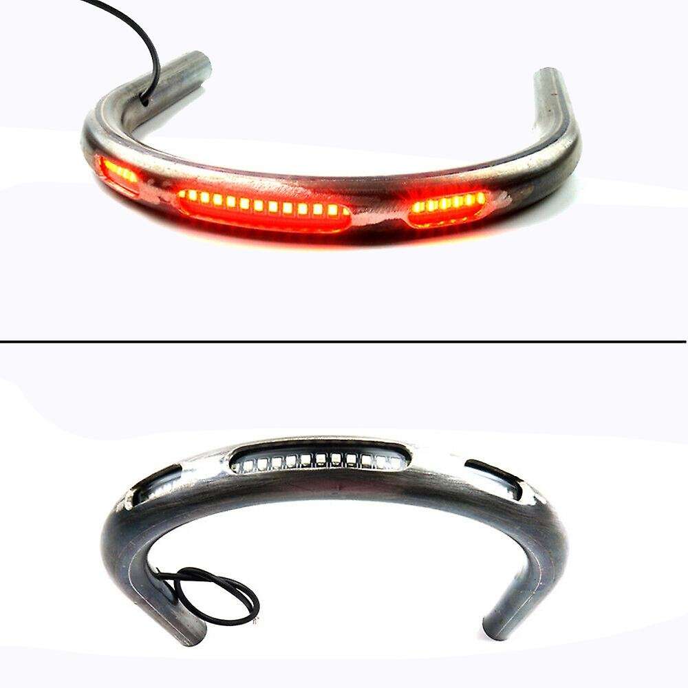 Universal Modified 7/8 Inch Motorcycle Cafe Steel Rear Seat Frame Hoop Loop LED Brake Turn Tail Ligh