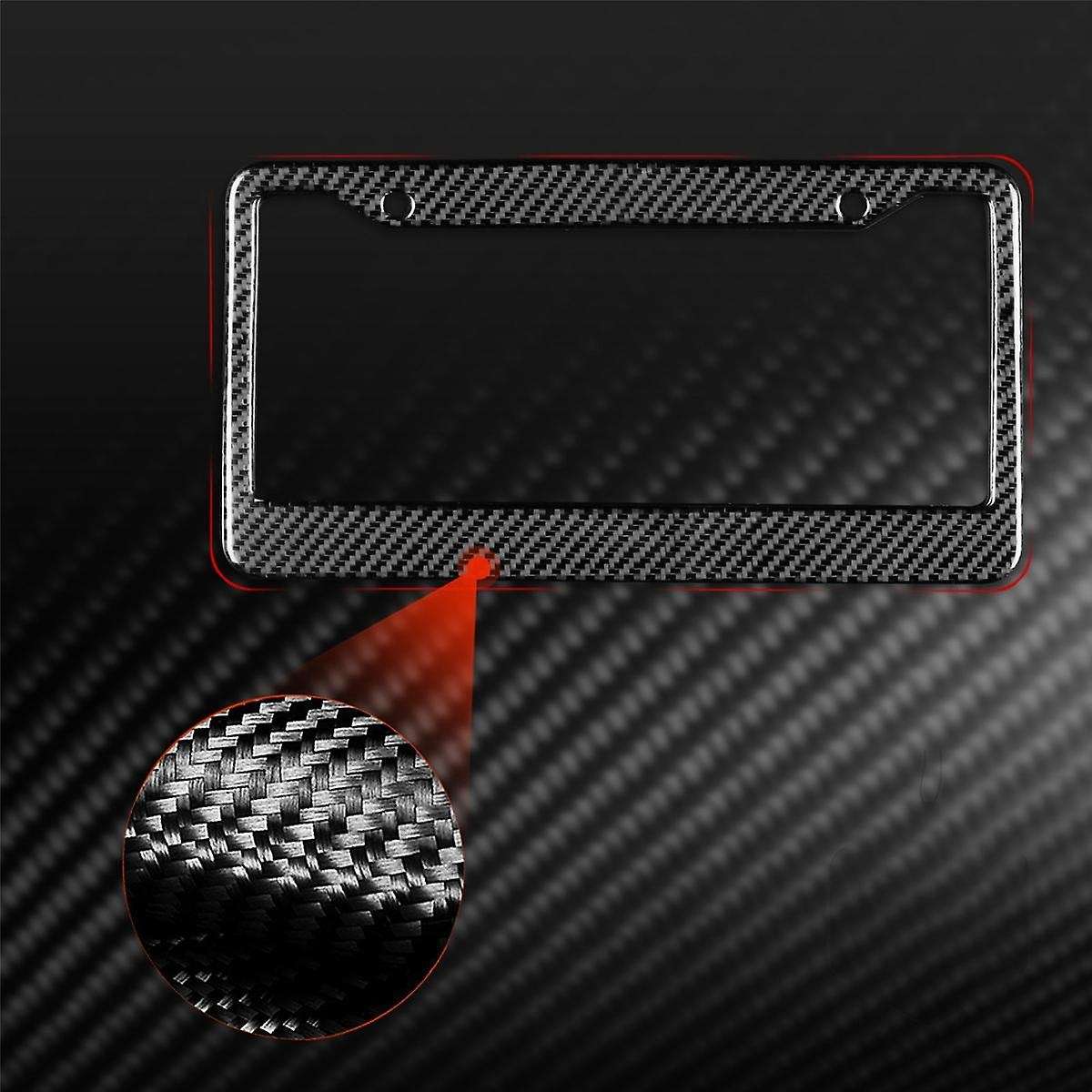 Universal US CA Standard Size Carbon Fiber Car License Plate Frame Cover Holder Auto Accessory TAG C