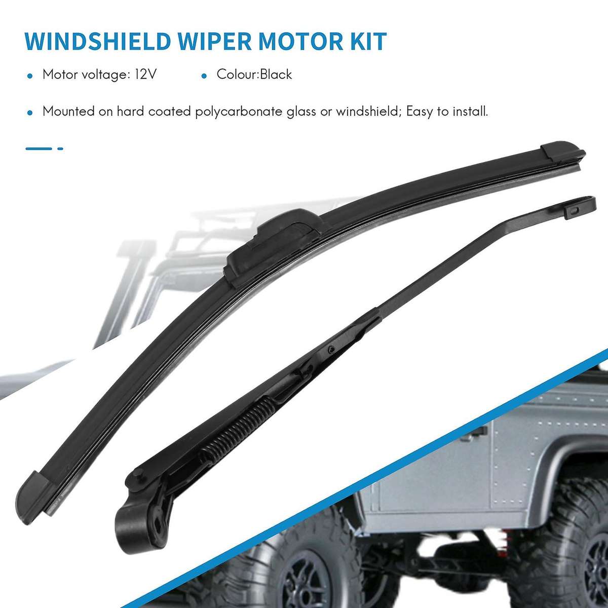 Universal UTV 12V Electric Windshield Wiper Kit for Polaris RZR Can Am