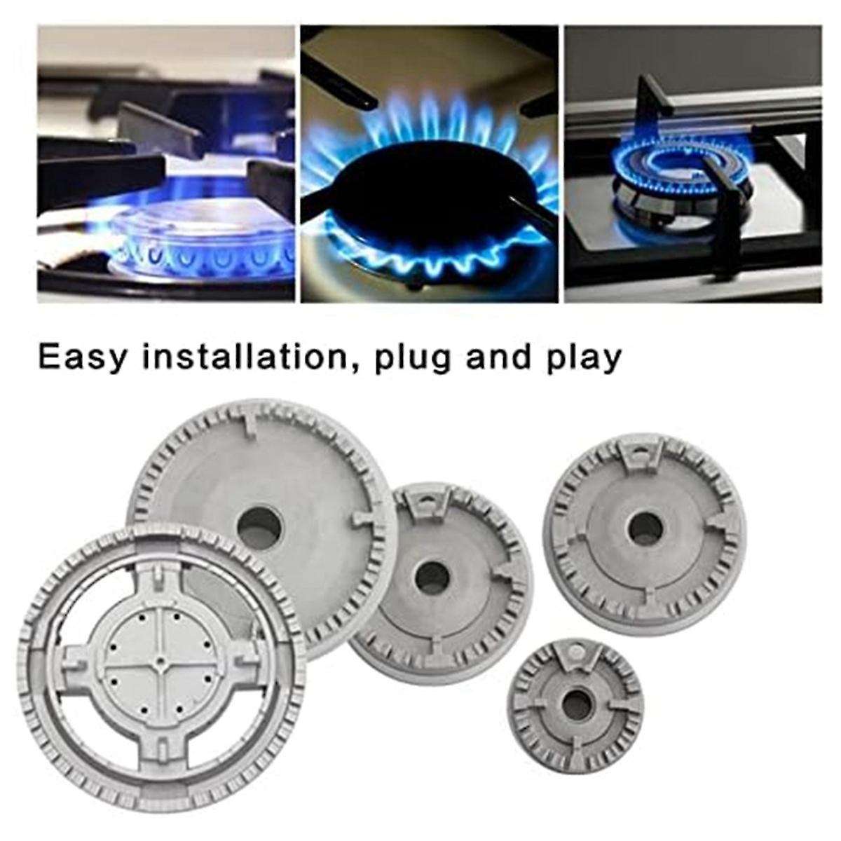 Upgrade Cooker Hat Set Oven Gas Hob Burner Crown Flame Cap Cover for Kitchen Fit for Stove Handles L