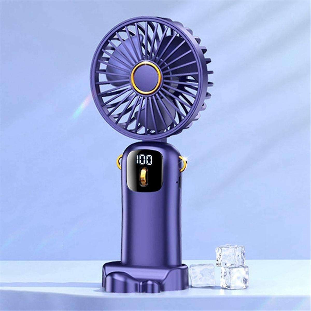 USB Handheld Fan, Mini Portable Desktop Folding Small Fan, Rechargeable Long-Life Fan
