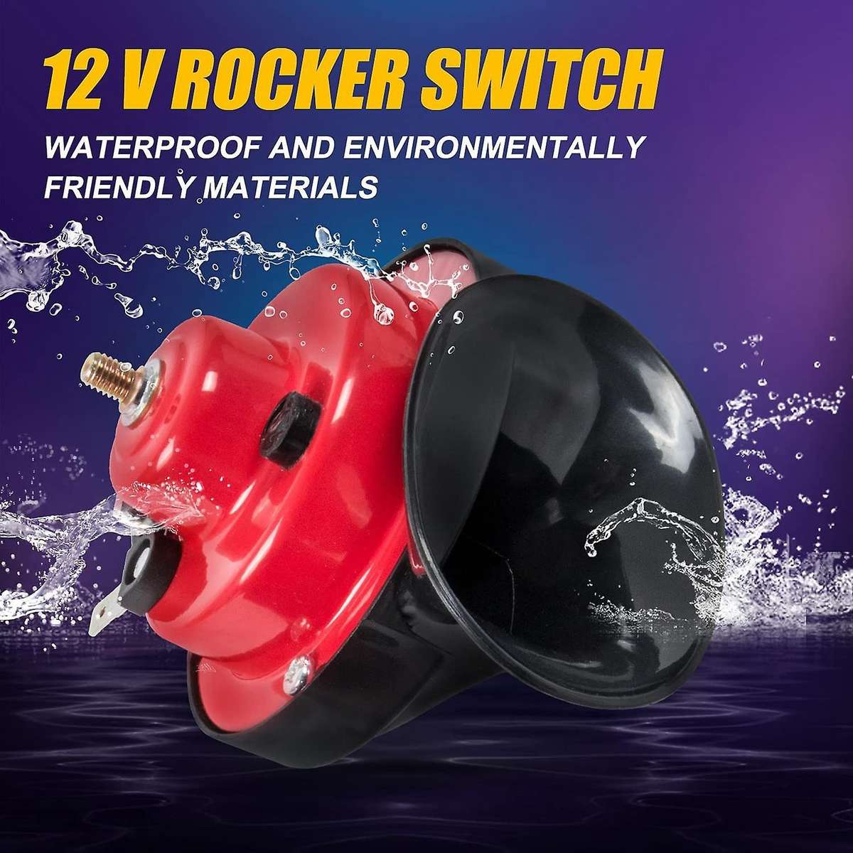 UTV ATV Universal 12V Horn Kit W/ Rocker Switch for RZR 800 XP Can-Am Maverick X3 Arctic for CF