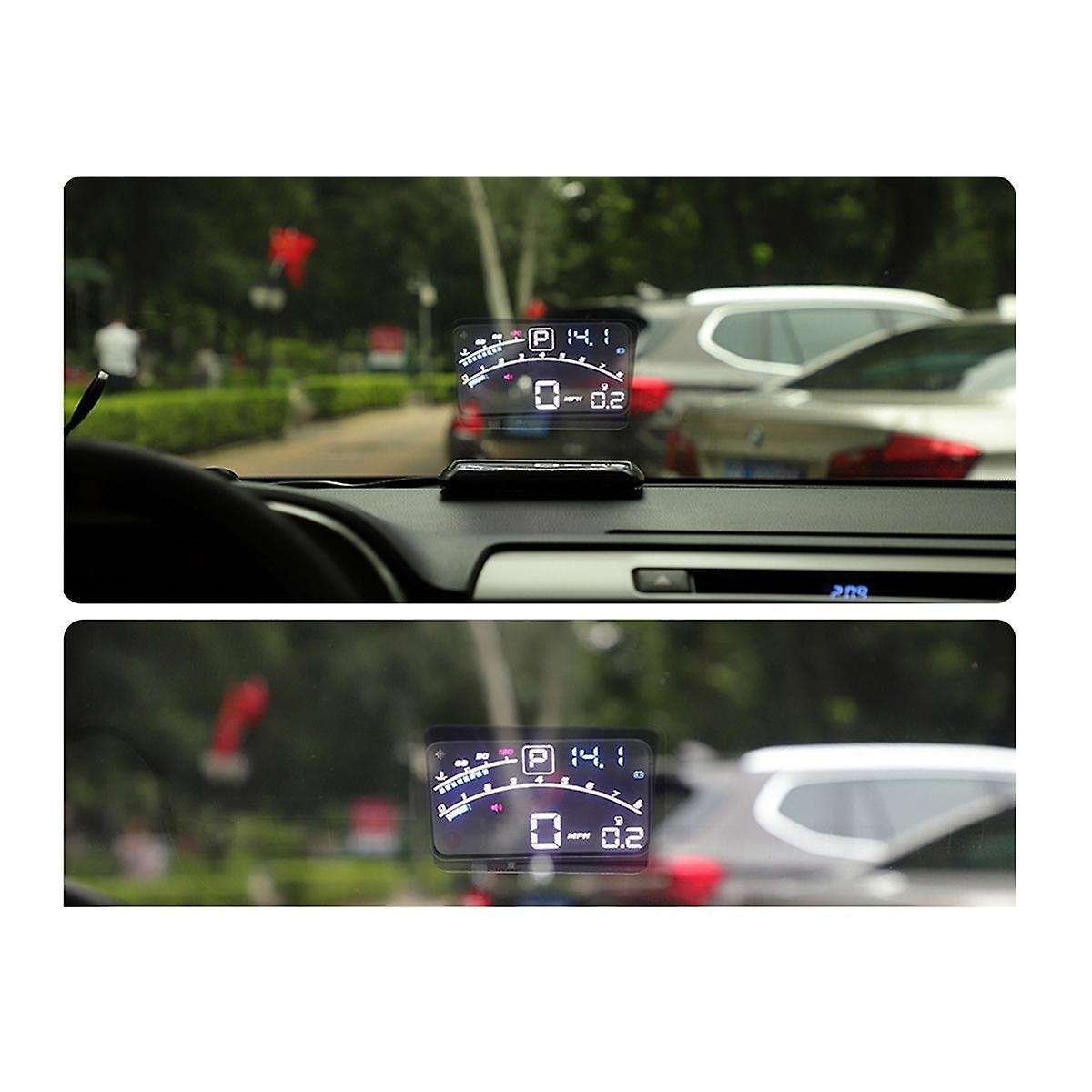V41 Heads Up Display Car Obdii Euobd 5.5in Windshield Projector Hud Display Shift Reminder Water Tem