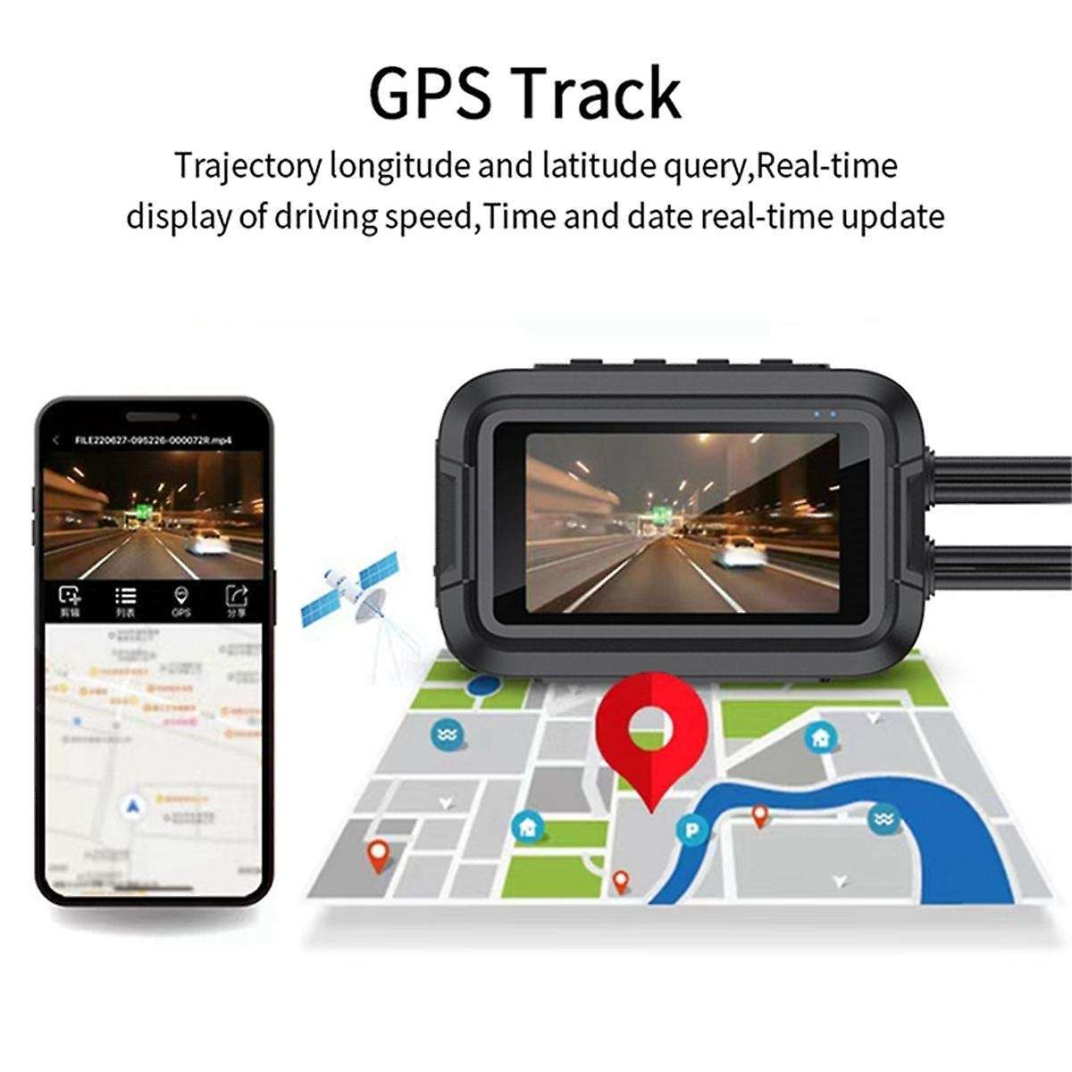 V9 Motorcycle Dashcam WiFi 1080P Front Rear Camera Waterproof Motorcycle Video Recorder Camera with