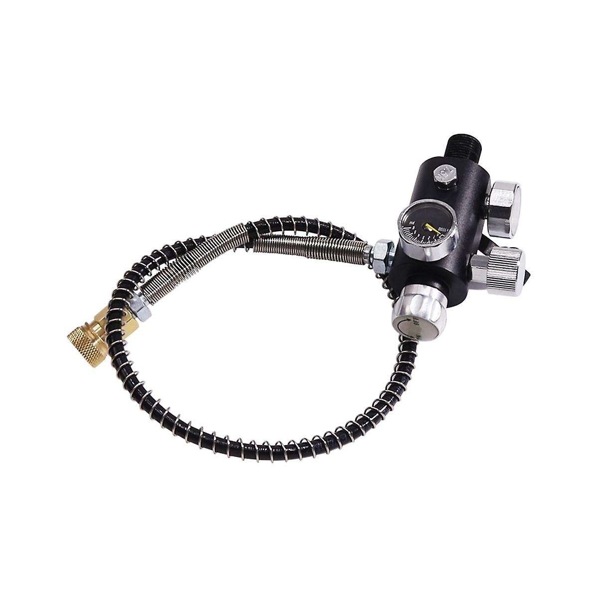 Valve Scuba Adapter with Gauge Tank Filling Station Refill for Air Tank Bottle Cylinder Accessories