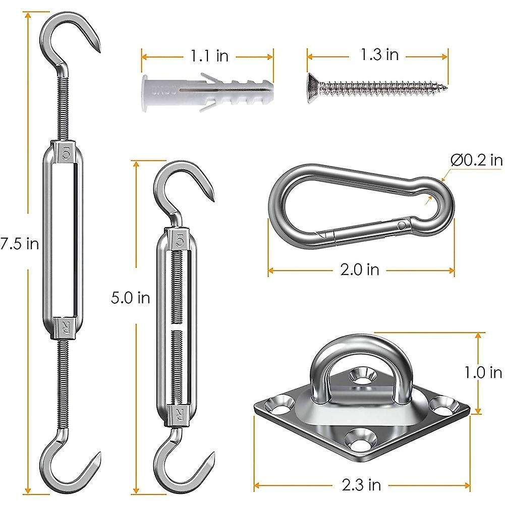 80pcs Sun Shade Sail Hardware Kit 5 Inch for Sun Shade Sail
