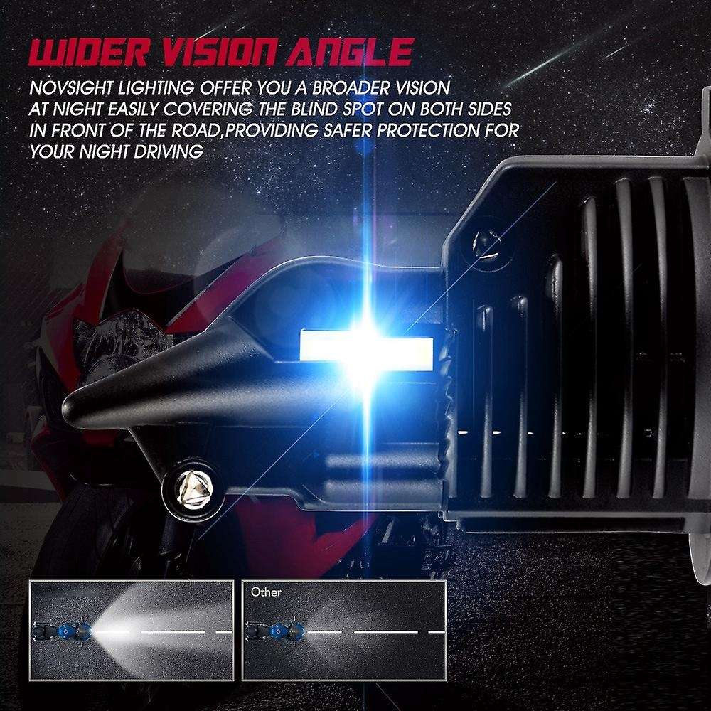 Novsight Motorcycle Headlight H4 Led 6000lm 6500k 35w Moped Hi-lo