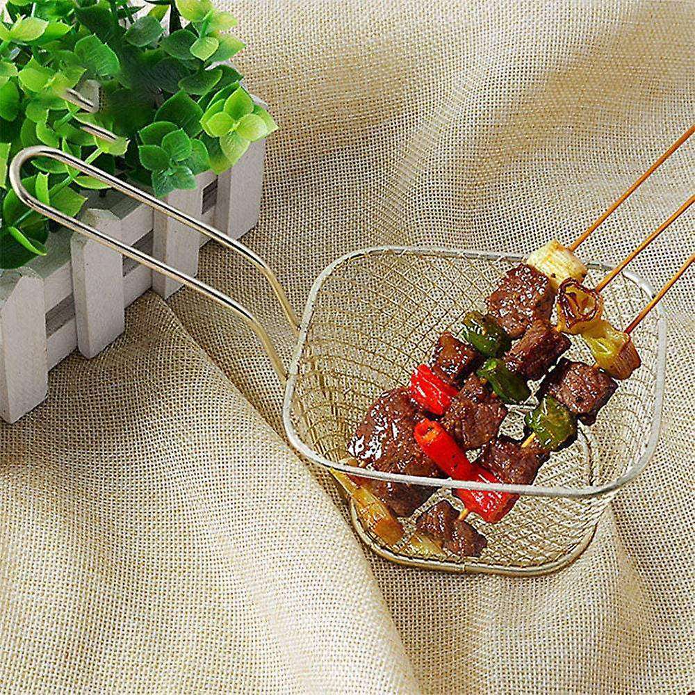 8 Pcs for Chips/onion Rings,square Stainless Steel Chip Fryer Basket