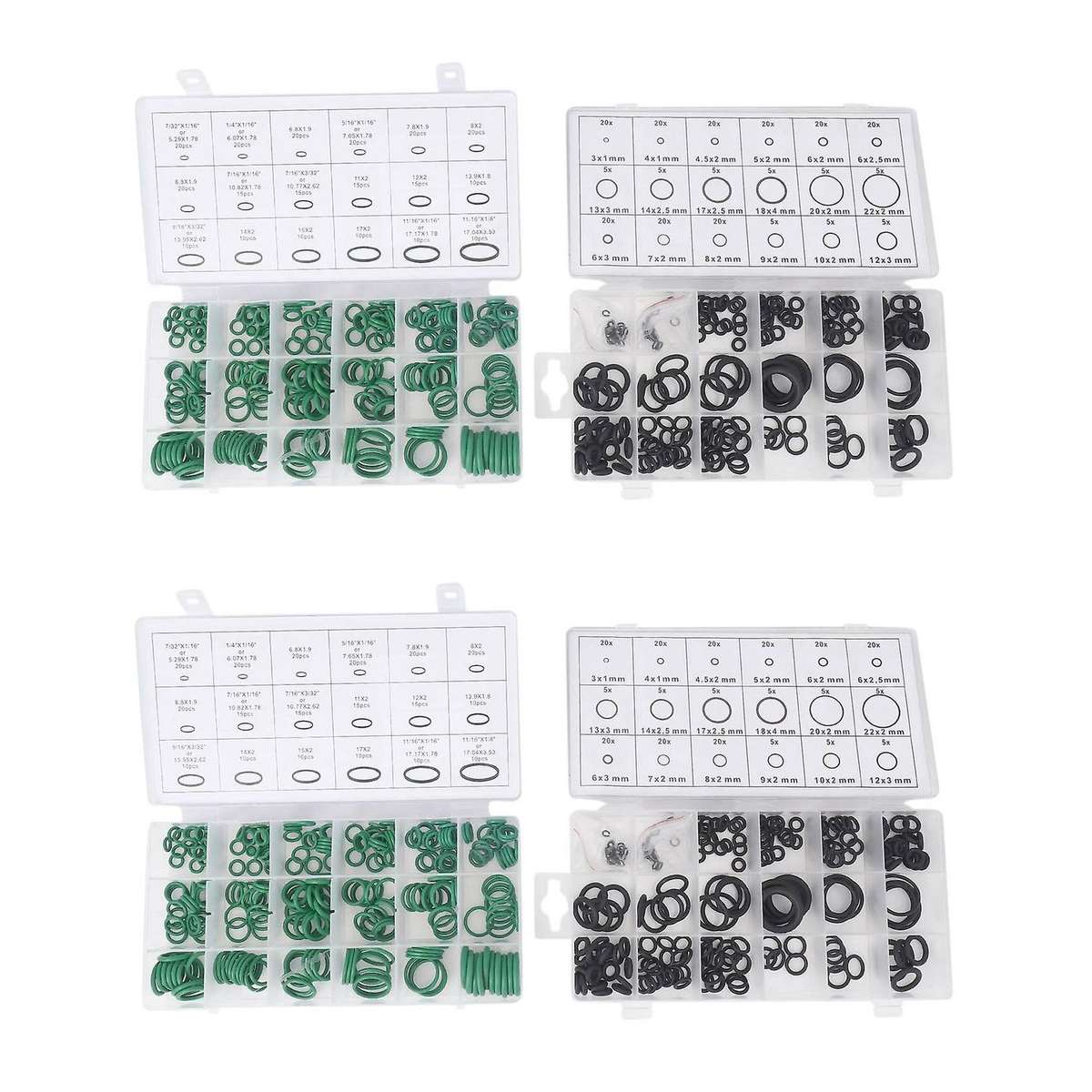 495pcs 36 Sizes Black&green O Ring Seals Rubber