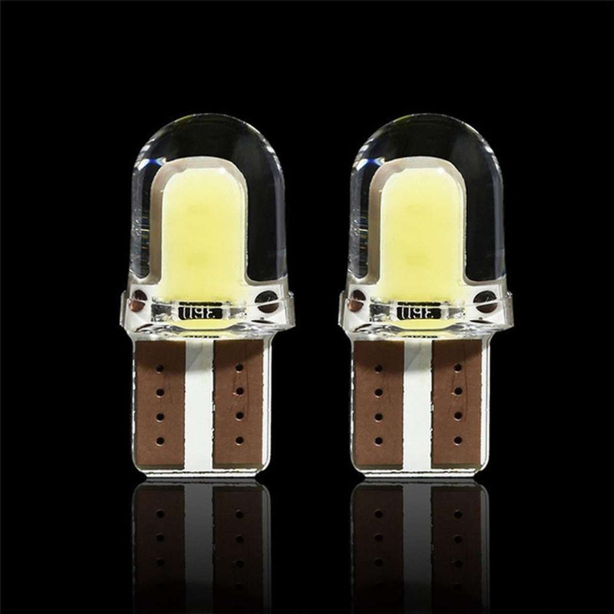 10pc Led T10 W5w Cob Smd Canbus Bright White License Light Bulb
