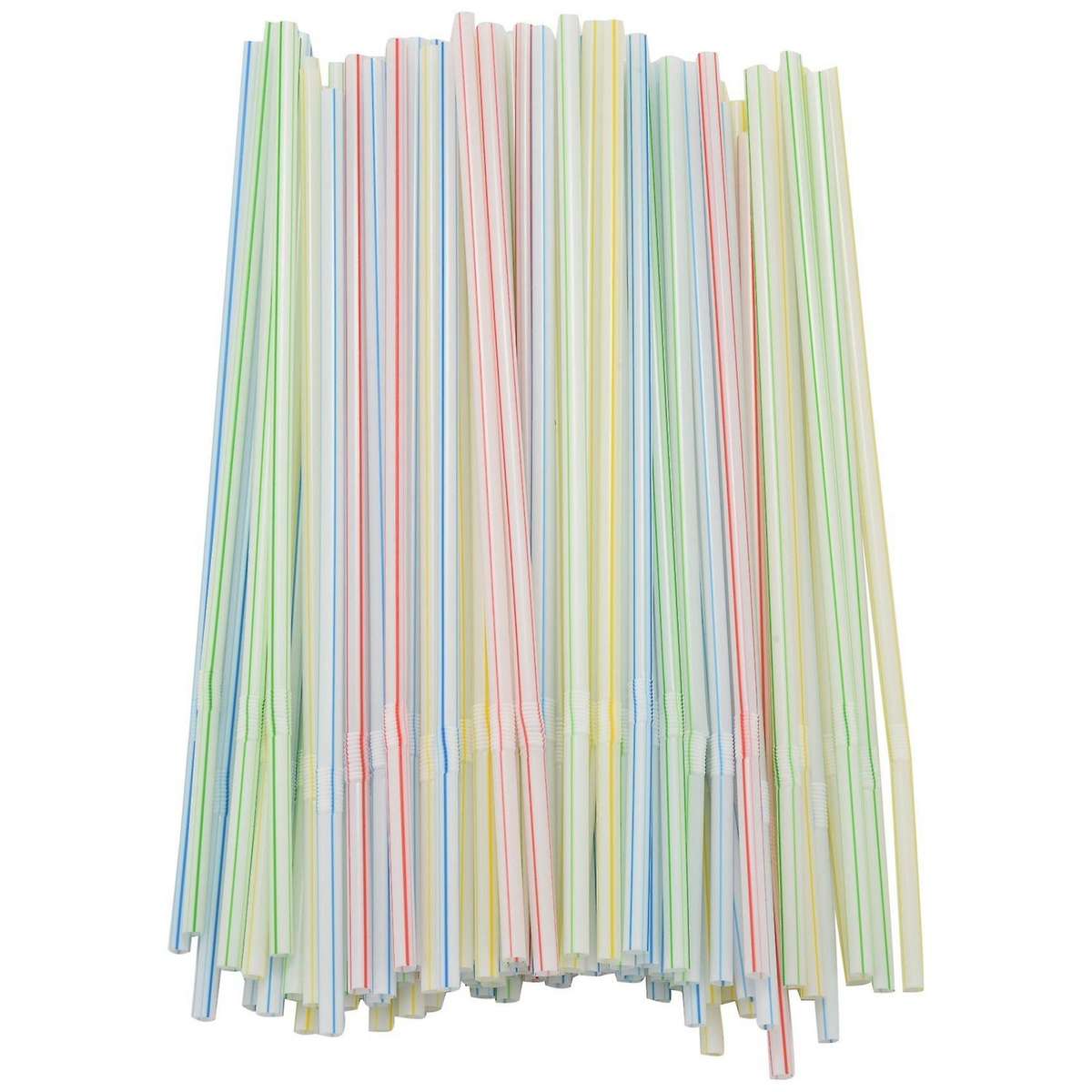 2000pcs Disposable Flexible Straws Plastic Drinking Supplies