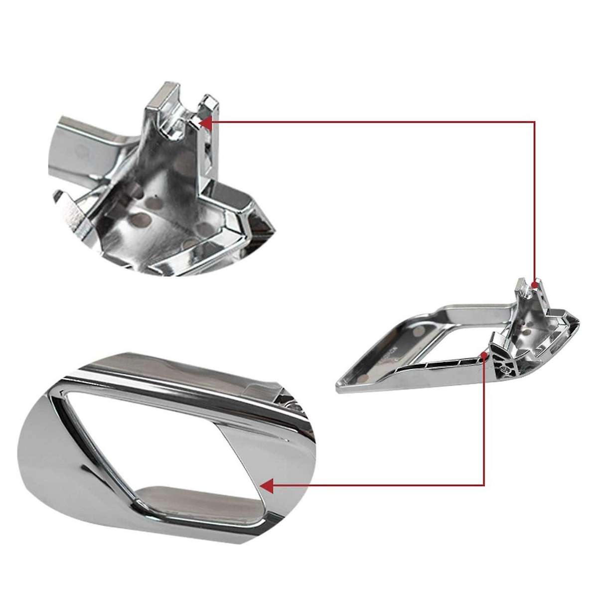 For Ford Ranger 2012-2019 Everest 2015-2019 Door Inner Handle Chrome