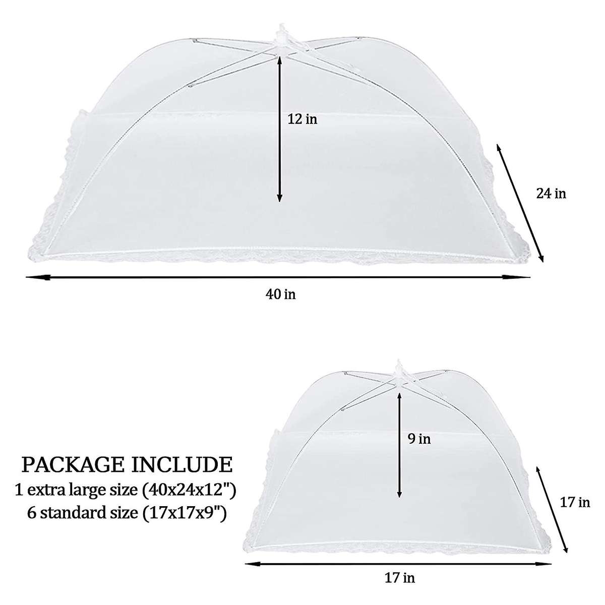 7 Pack Food Tents Food Covers for Outdoor Mesh Screen Collapsible