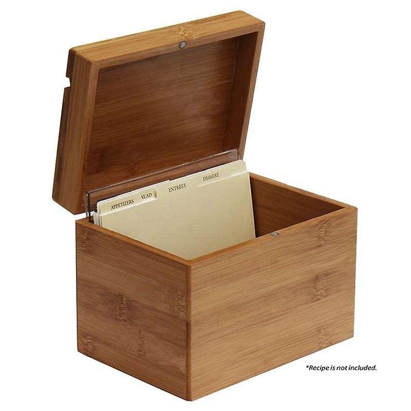 Bamboo Recipe Box for Organize and Store Recipes In The Kitchen