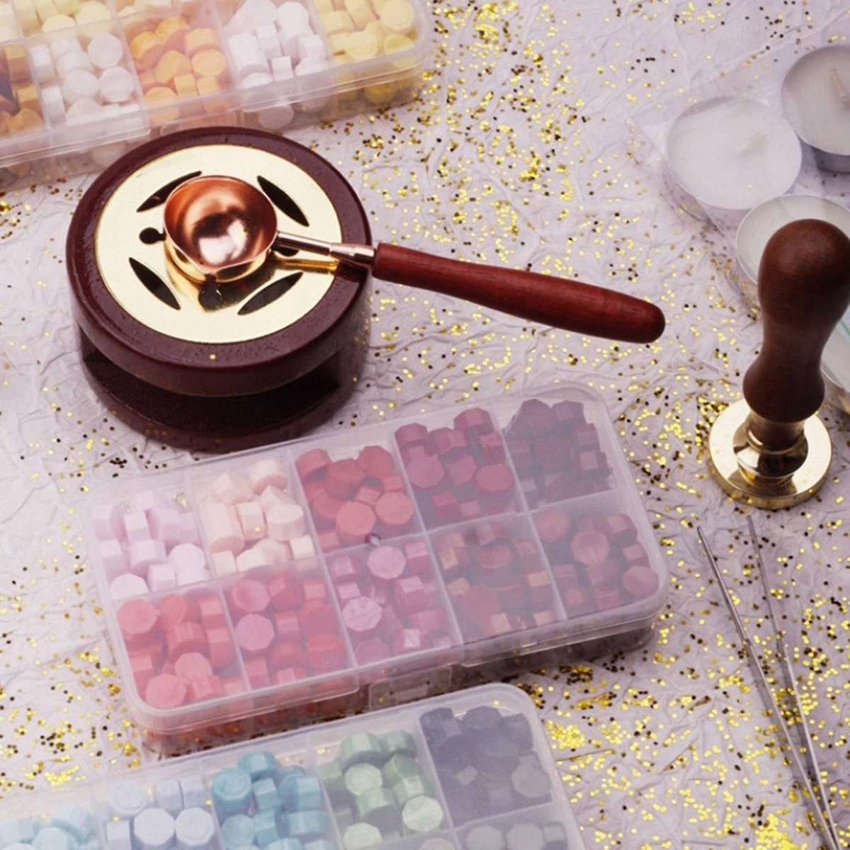 Sealing Candle Set, Wax Spoon Wax Seal Heating Wax Label Wax Sheet