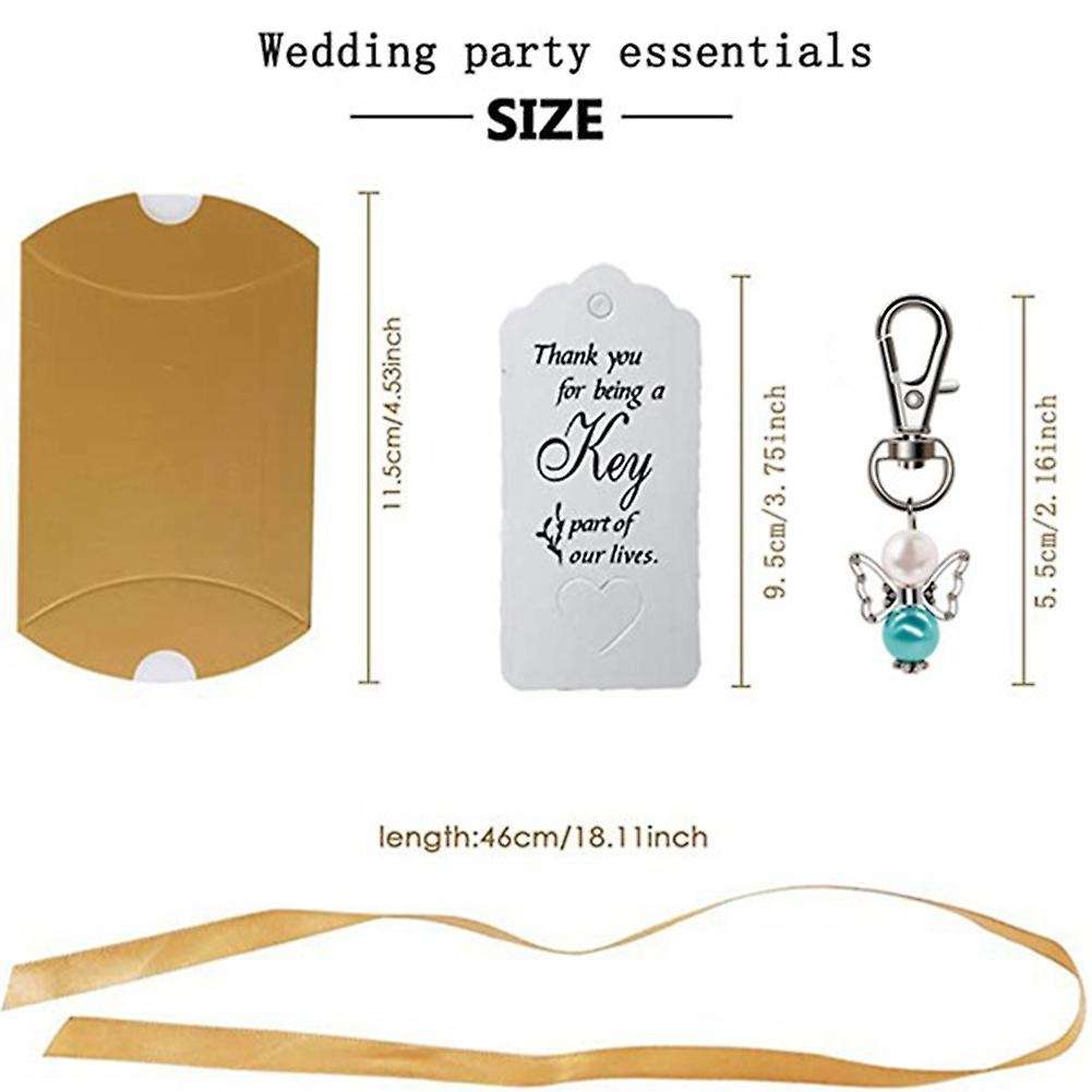 50pcs Creative Candy Box Wedding Gift Angel Wings Keychain Present