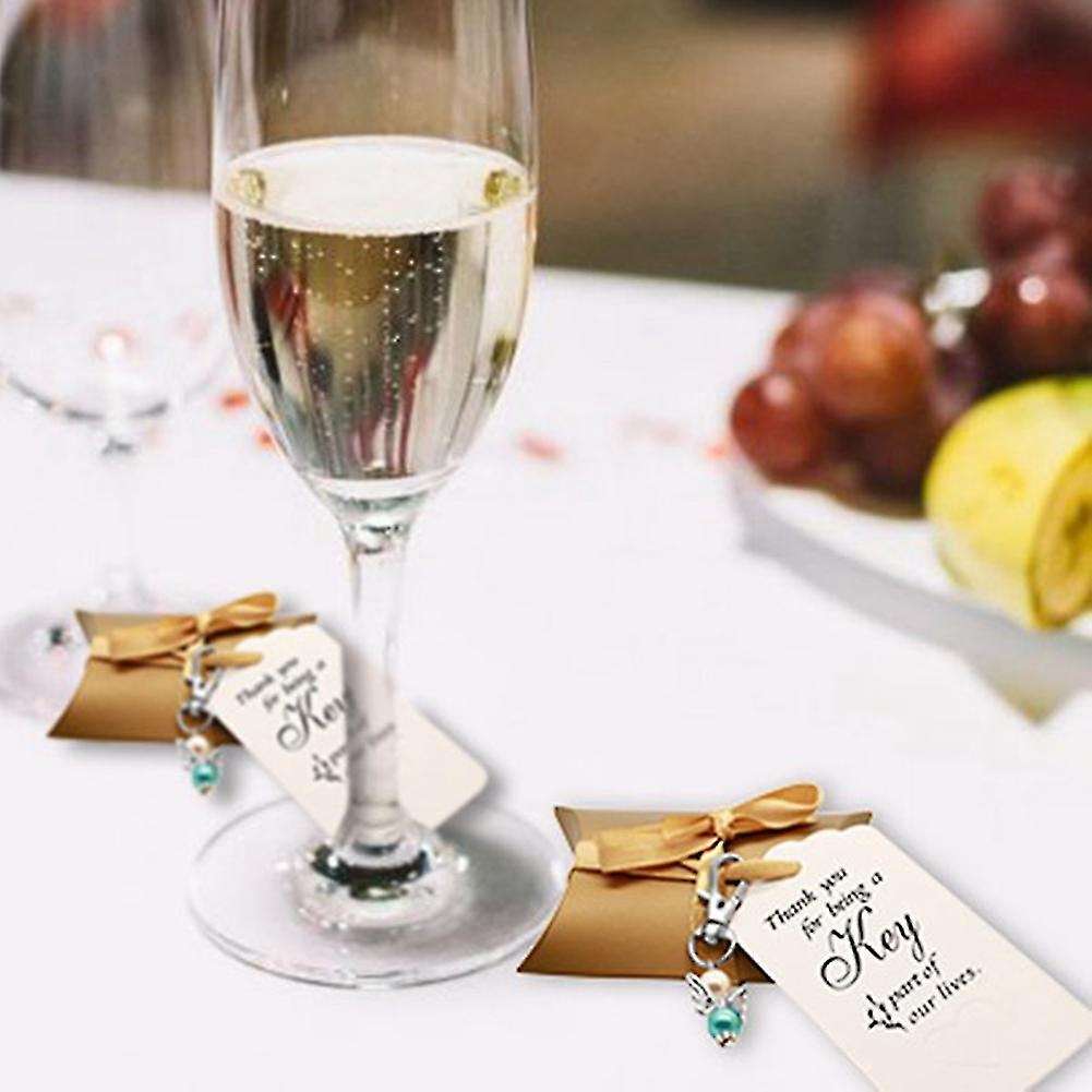 50pcs Creative Candy Box Wedding Gift Angel Wings Keychain Present