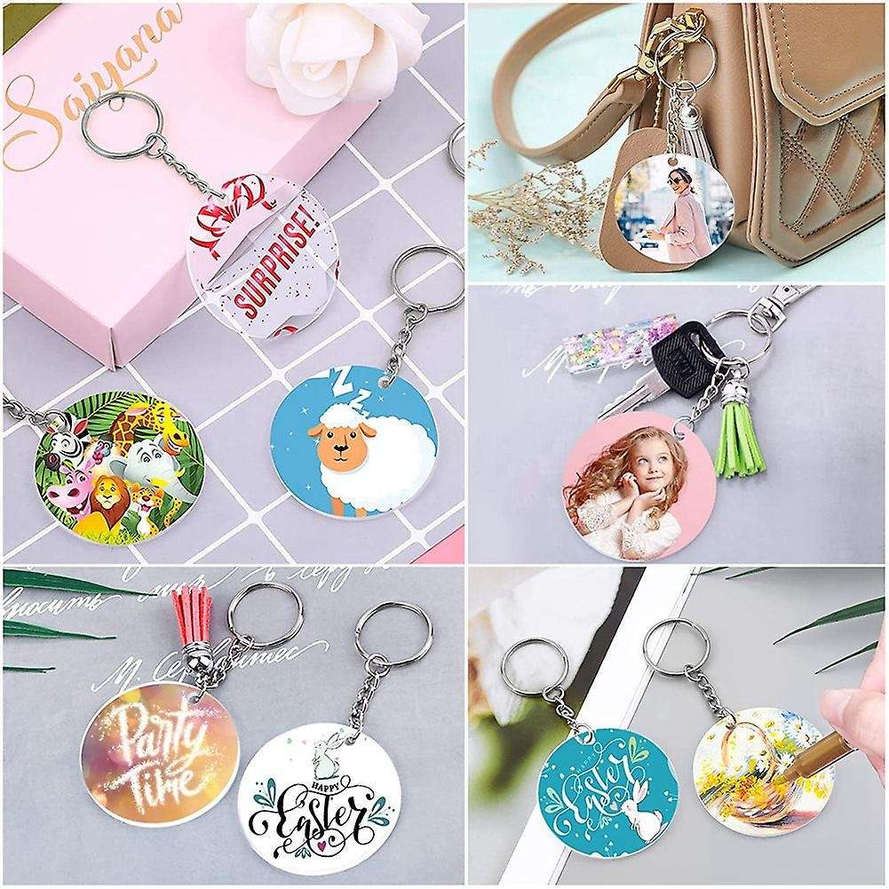 350pcs Acrylic Clear Keychain for Vinyl for Diy Keychain Craft