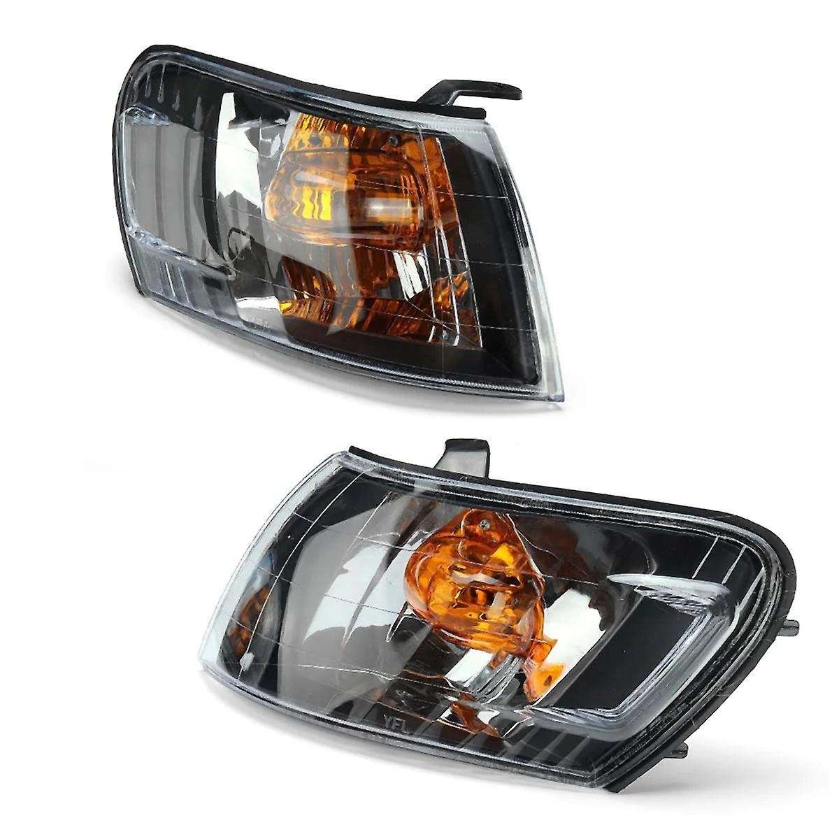 2pcs Car Front Corner Lamp Lights Lens Black for Toyota Corolla Ae100