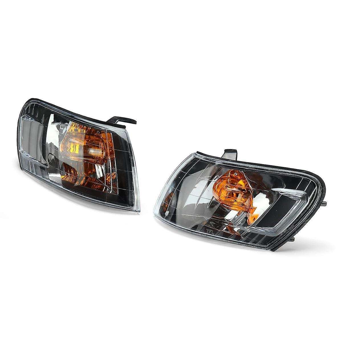 2pcs Car Front Corner Lamp Lights Lens Black for Toyota Corolla Ae100