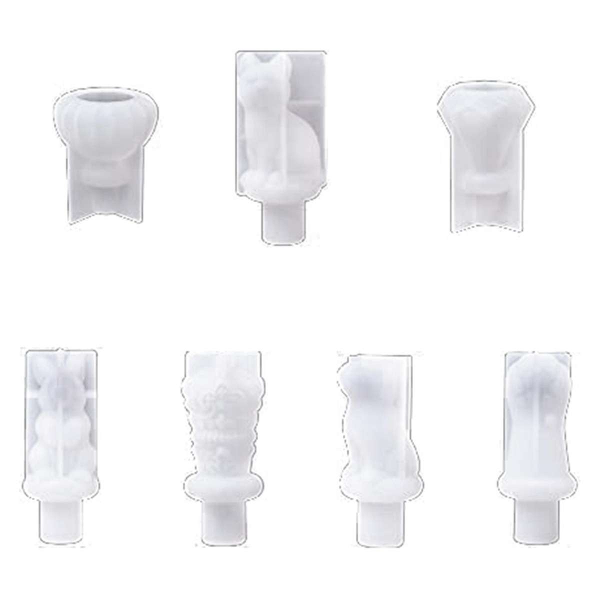 7pcs Stopper Mold Wine Bottle Stopper Diy Crystal Epoxy Casting Molds