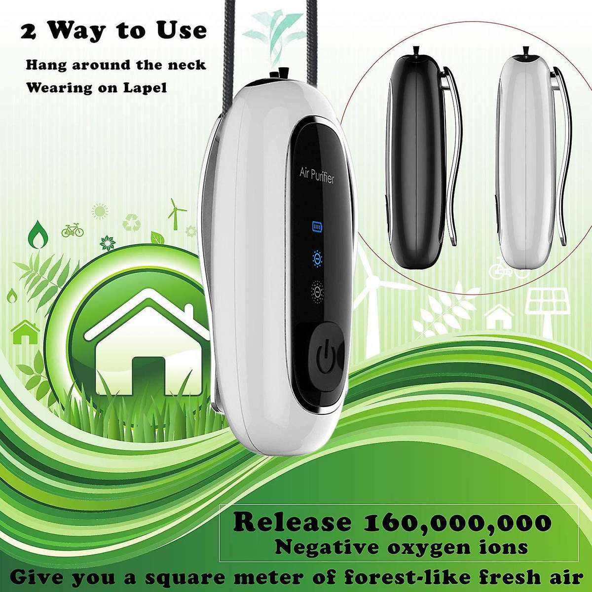 Air Purifier Around The Neck Or On Collar for Both Kids and Adults