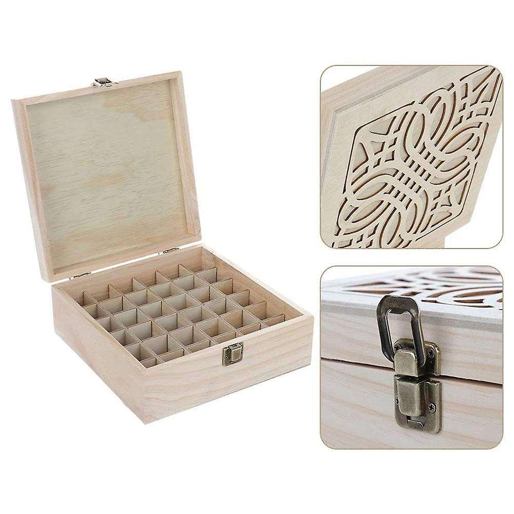 36slot Essential Oil Wooden Storage Box Travel Display Case Holder