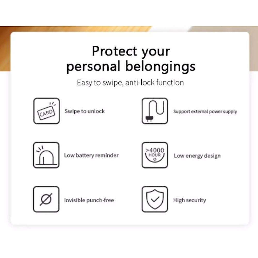 Smart Lock Id Card/tt Lock App Unlock Furniture Wooden Door Lock