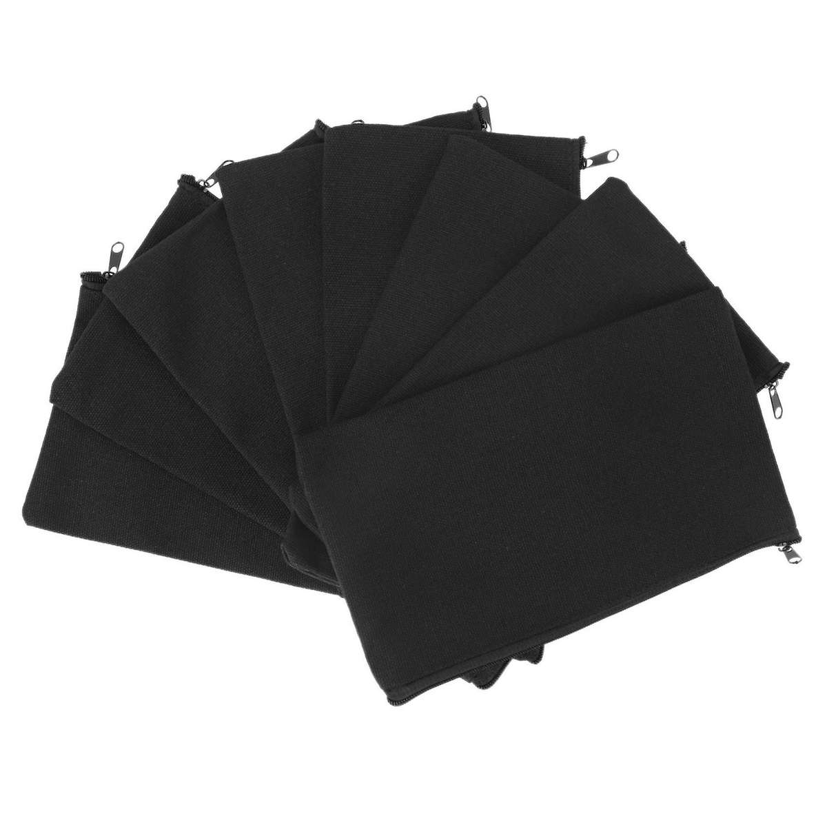 40 Pcs Canvas Zipper Pouch Bags Canvas Makeup Bags Pencil Case Black