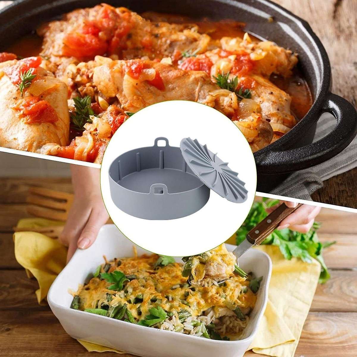 Air Fryer Silicone Pot Accessories Set Air Fryer Liners Silicone B