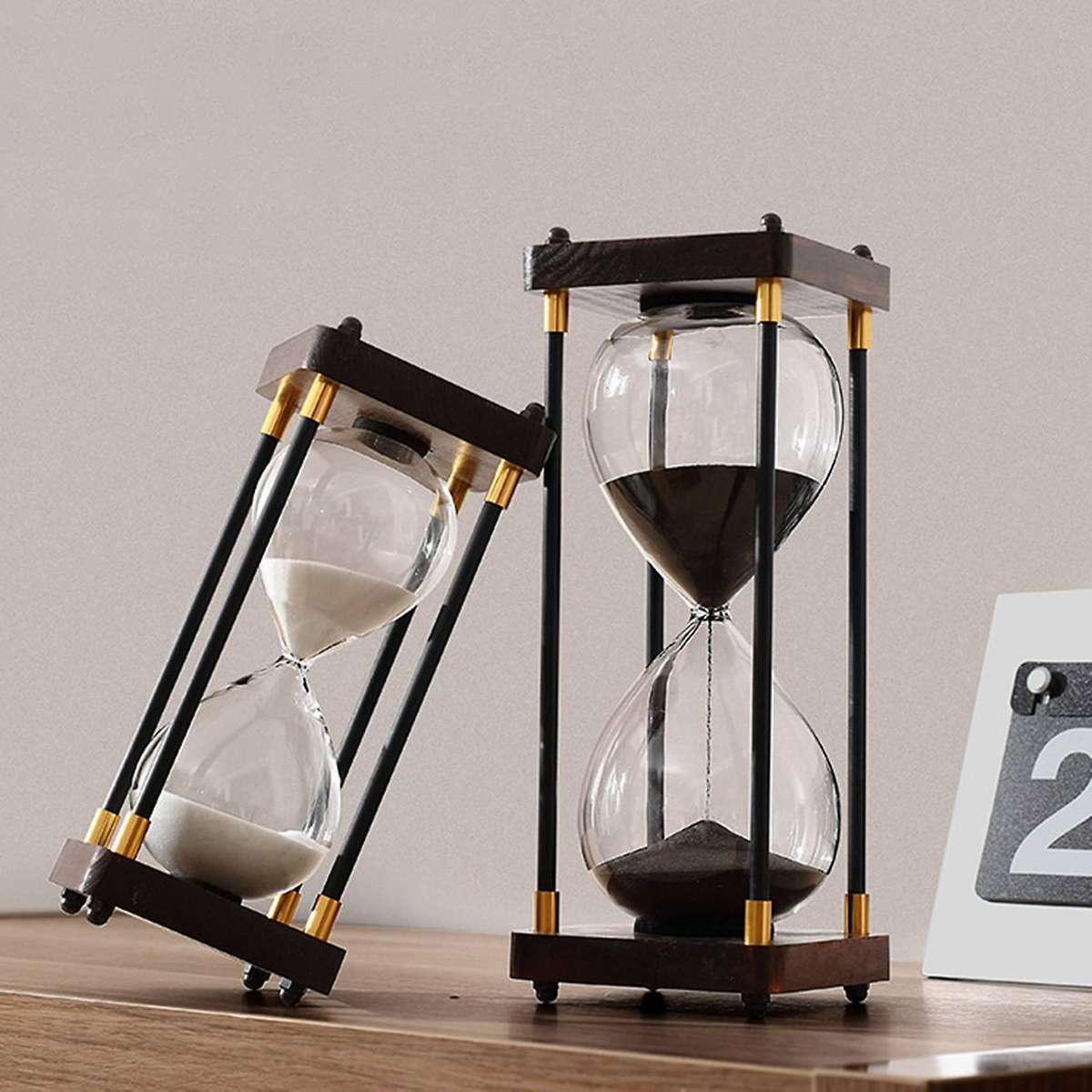Timer 30 Minute Decorative Wooden Sandglass Home Decoration White