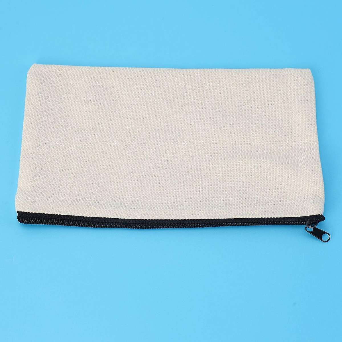 40pcs Canvas Zipper Bag Pencil Case Cosmetic Bag Blank Diy Craft Bag