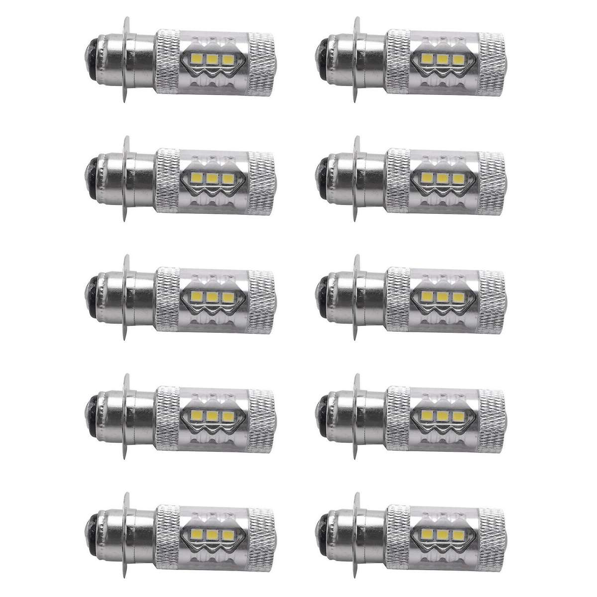 10x H6 Headlight Led Light ,12v Xenon White P15d-1/h6m 80w Fog Light