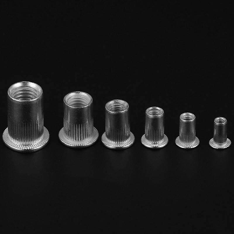 200pcs M3 M4 M5 M6 M8 M10 Rivet Nut Carbon Steel Flat Head Nut Kit