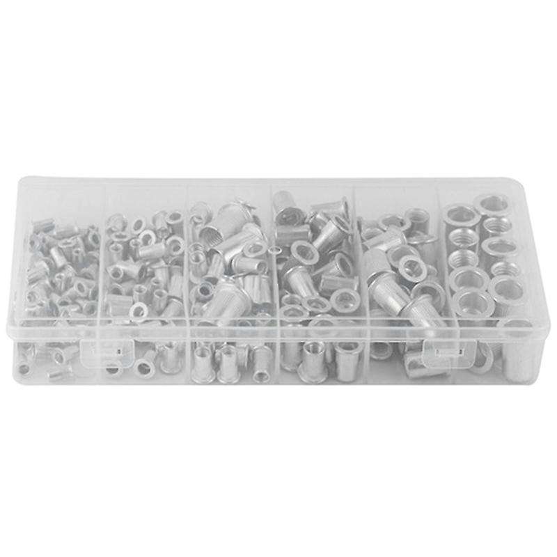 200pcs M3 M4 M5 M6 M8 M10 Rivet Nut Carbon Steel Flat Head Nut Kit